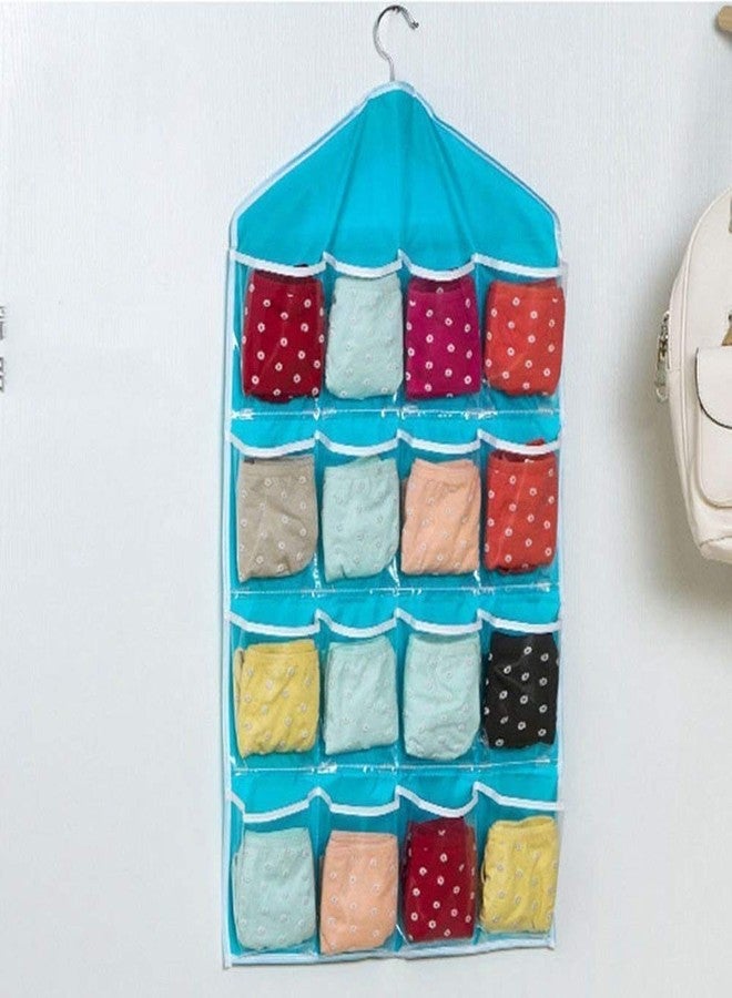 DITCAFOS Polyester Cloth Multifunction Clear 16 Pockets Socks, Shoe, Toy, Underwear, Slippers, Jewelry Sorting Storage Bag Door Wall Hanging Closet Organizer (Multicolour) - Image 5